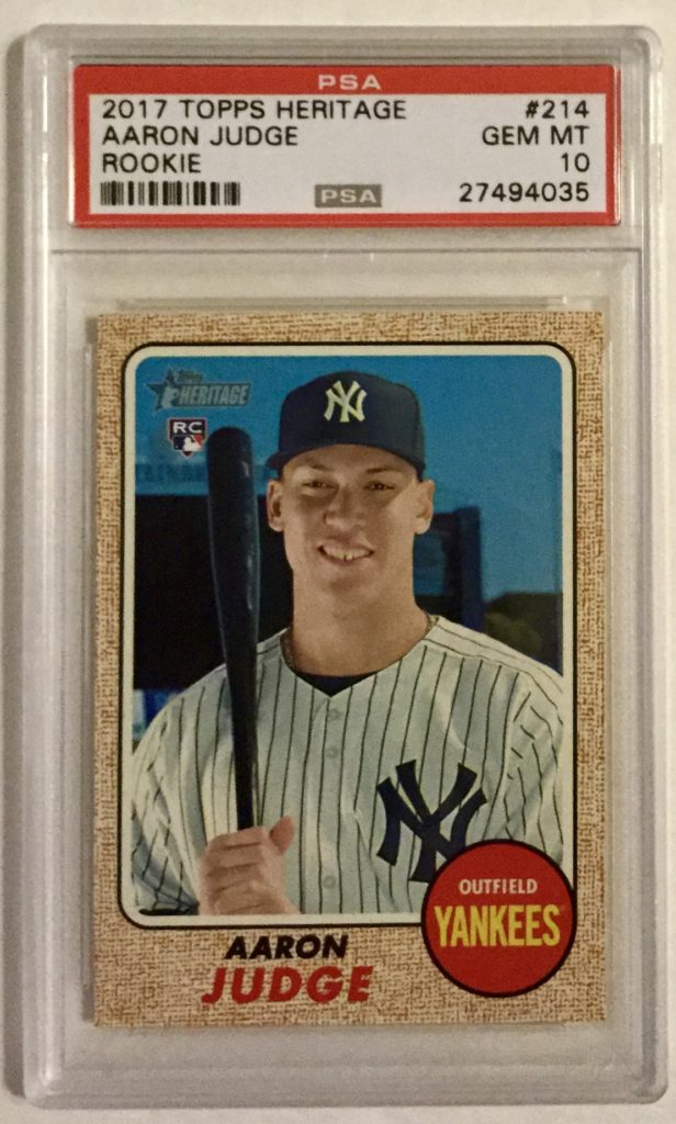 2017 TOPPS HERITAGE AARON JUDGE #214 PSA 10 ROOKIE VARIATION! PSA ...